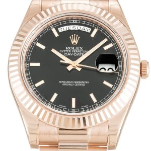 Rolex Day-Date II Replica Luxury Men's Watch 40mm Black Dial 218235-2 High Quality
