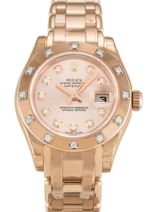 Rolex Pearlmaster Replica 29mm Rose Dial 80315 - Luxury Women's Automatic Watch