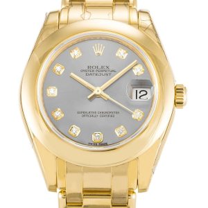 Rolex Pearlmaster Replica 31mm Silver Dial Luxury Watch 81208 High Quality