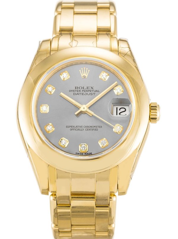 Rolex Pearlmaster Replica 31mm Silver Dial Luxury Watch 81208 High Quality