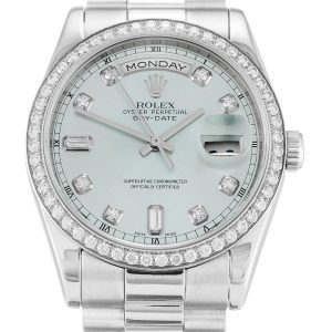 Rolex Day-Date Replica 36mm Blue Dial 118346 Luxury High-Quality Timepiece