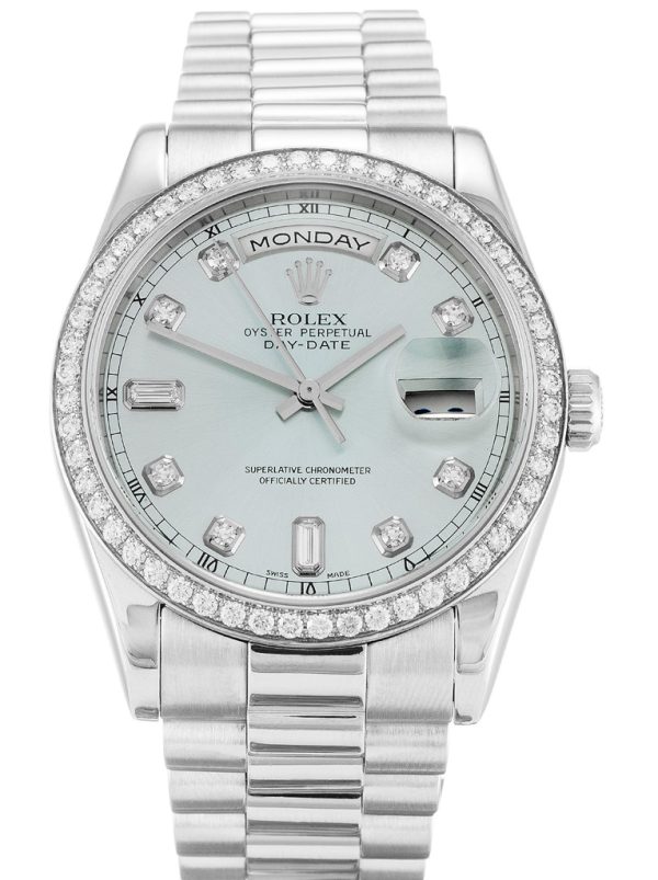 Rolex Day-Date Replica 36mm Blue Dial 118346 Luxury High-Quality Timepiece