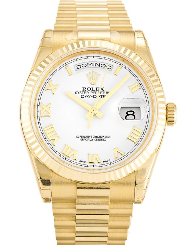 Rolex Day-Date Replica 36mm White Dial 118238 Luxury Men's Watch