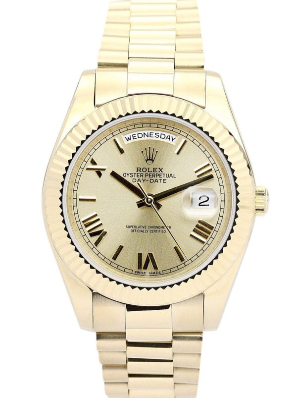 Rolex Day-Date II Replica 40mm Gold Dial 218238 Luxury Men's Watch