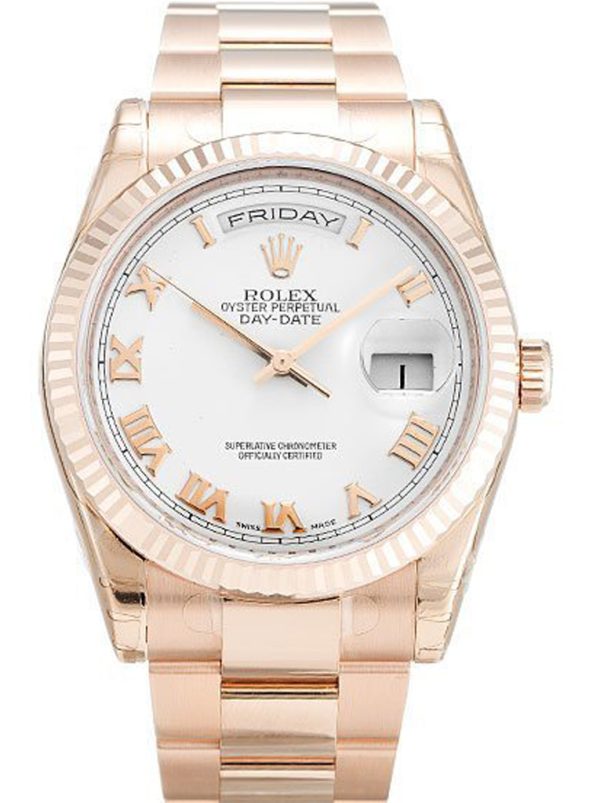 Rolex Day-Date Replica 36mm White Dial 118235 F Luxury Men's Watch