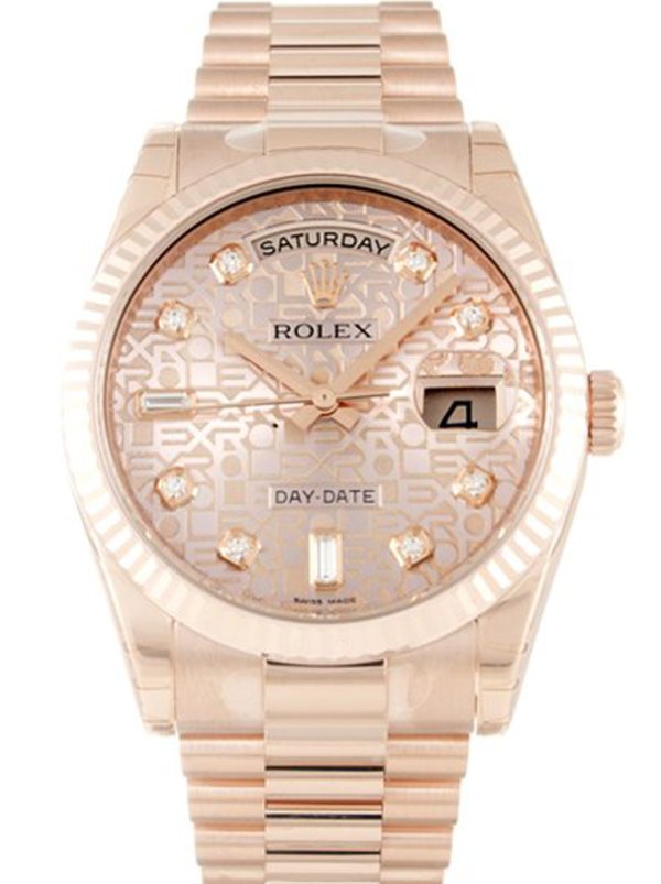 Rolex Day-Date Replica 36mm Rose Dial 118235 F Luxury Men's Watch
