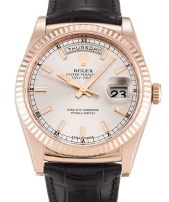 Rolex Day-Date Replica 36mm Silver Dial Luxury Watch 118135 High Quality