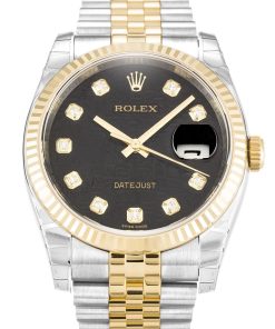 Rolex Datejust Replica 36mm Black Jubilee Dial 116233 Luxury Men's Watch