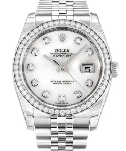 Rolex Datejust Replica 36mm Mother of Pearl White Dial 116244 _ High Quality Luxury Watch