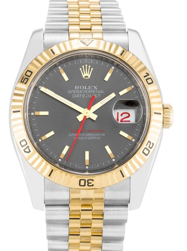 Rolex Replica Datejust Turn-O-Graph 36mm Grey Dial 116263 Luxury Men's Watch