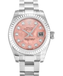 Rolex Lady-Datejust Replica 26mm Gold Dust _ Pink Dial 179174 Luxury High Quality Timepiece