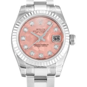 Rolex Lady-Datejust Replica 26mm Gold Dust _ Pink Dial 179174 Luxury High Quality Timepiece