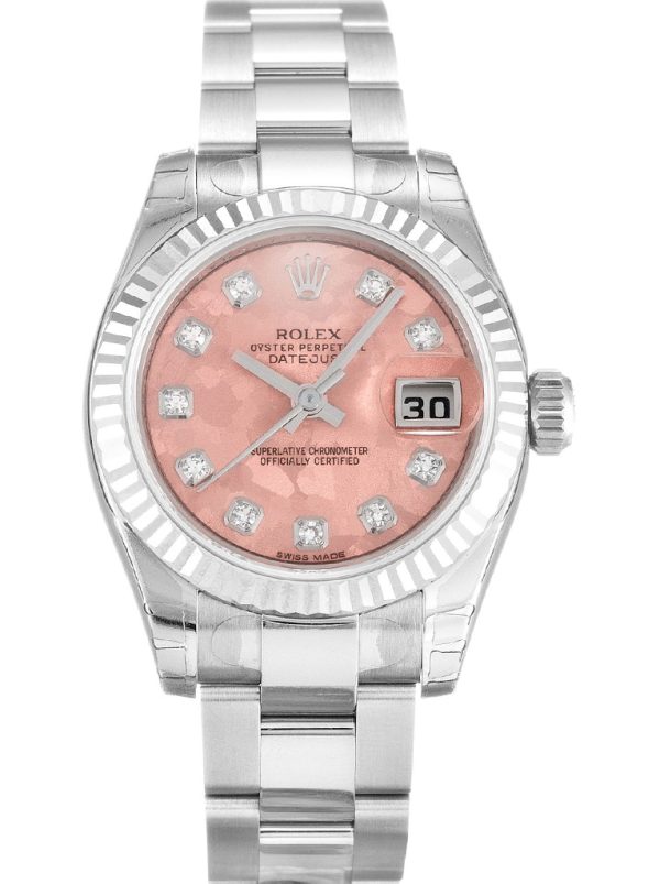 Rolex Lady-Datejust Replica 26mm Gold Dust _ Pink Dial 179174 Luxury High Quality Timepiece