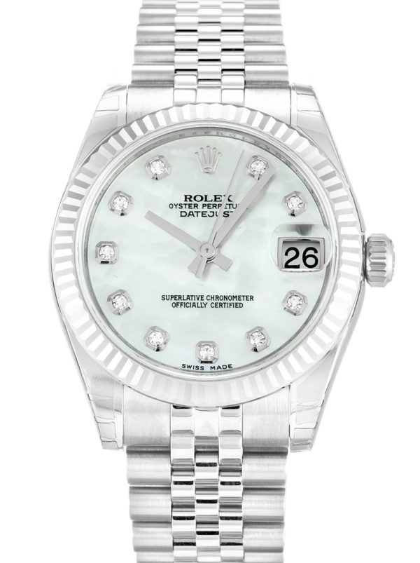 Replica Rolex Lady-Datejust High Quality 31mm Mother of Pearl White Dial 178274 Luxury Watch
