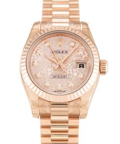 Rolex Lady-Datejust Replica 26mm Rose Dial 179175 Luxury High Quality Women's Watch