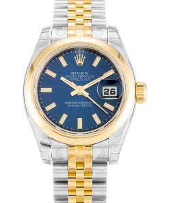 Rolex Lady-Datejust Replica 26mm Blue Dial 179163 Luxury Women's Watch