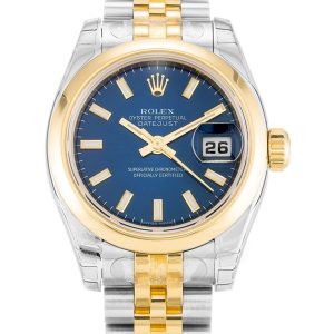 Rolex Lady-Datejust Replica 26mm Blue Dial 179163 Luxury Women's Watch