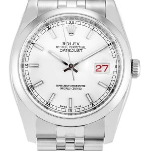 Rolex Datejust Replica 36mm White Dial 116200 Luxury Automatic Watch for Men