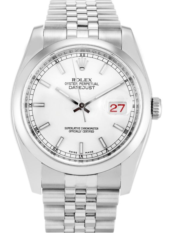 Rolex Datejust Replica 36mm White Dial 116200 Luxury Automatic Watch for Men