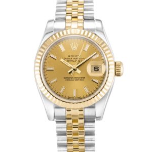 Rolex Lady-Datejust Replica 26mm Champagne Dial 179173-3 Luxury High-Quality Timepiece