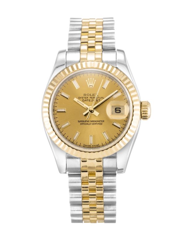 Rolex Lady-Datejust Replica 26mm Champagne Dial 179173-3 Luxury High-Quality Timepiece