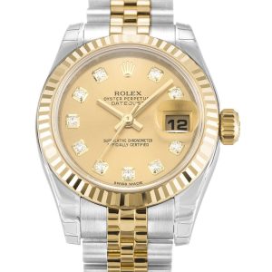 Rolex Lady-Datejust Replica 26mm Champagne Dial 179173-2 Luxury High Quality Watch