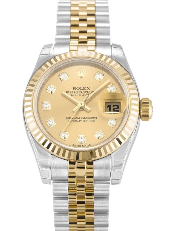 Rolex Lady-Datejust Replica 26mm Champagne Dial 179173-2 Luxury High Quality Watch