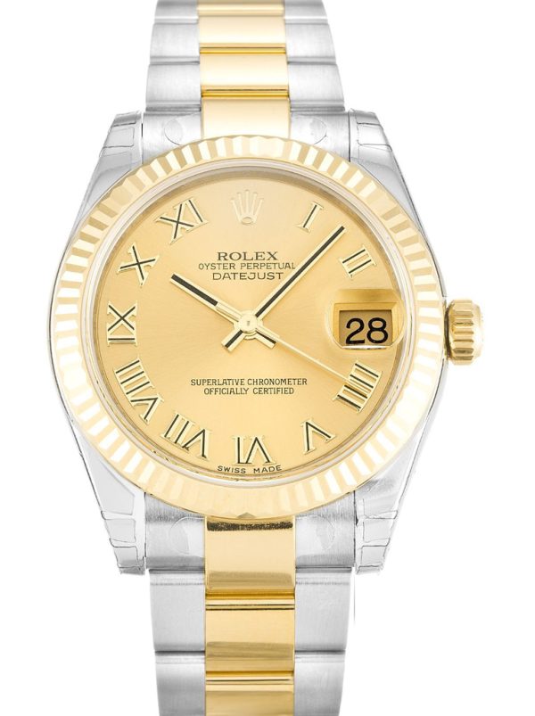 Rolex Lady-Datejust Replica 31mm Champagne Dial 178273-2 Luxury High Quality Watch