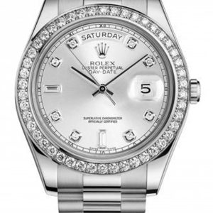 Rolex Day-Date Replica 36mm Silver Dial 118346 Luxury High Quality Watch