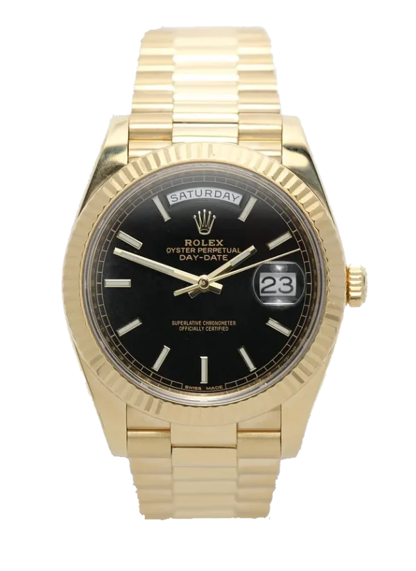 Rolex Day-Date Superclone Replica 40mm Black Dial 228238 Luxury Men's Watch