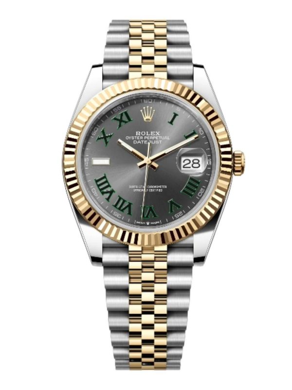 Rolex Superclone Datejust 41mm Rhodium Dial 126333 ??Wimbledon?? Fluted Jubilee Replica - High Quality Luxury Watch