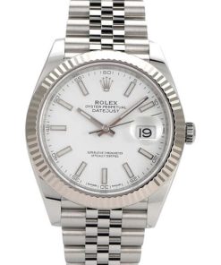 Rolex Datejust Replica 41mm White Dial 126334 Jubilee Fluted Luxury Watch