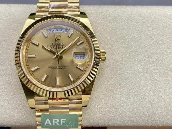 Superclone Rolex Day-Date II Replica 40mm Champagne Dial Luxury Automatic Watch for Men - Image 2
