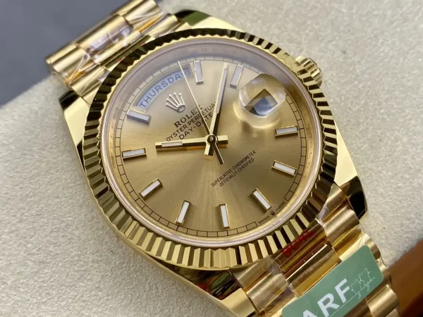 Superclone Rolex Day-Date II Replica 40mm Champagne Dial Luxury Automatic Watch for Men - Image 3