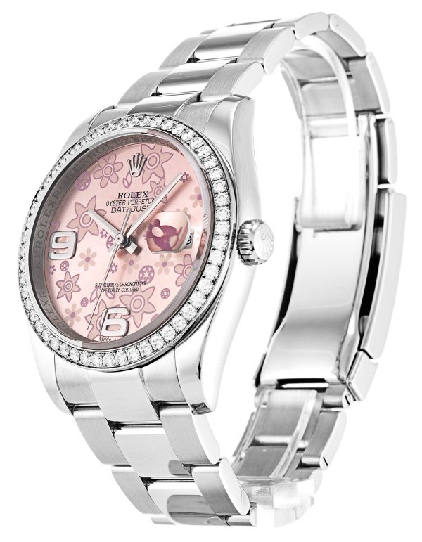 Rolex Datejust Replica 36mm Pink Floral Dial 116244 Luxury High Quality Timepiece - Image 2