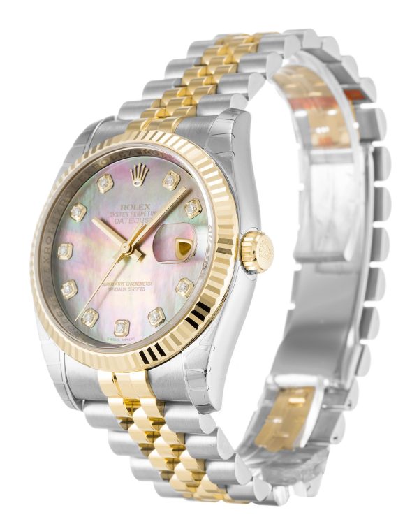 Rolex Datejust Replica 36mm Mother of Pearl _ Black Dial 116233 Luxury High Quality Timepiece - Image 2