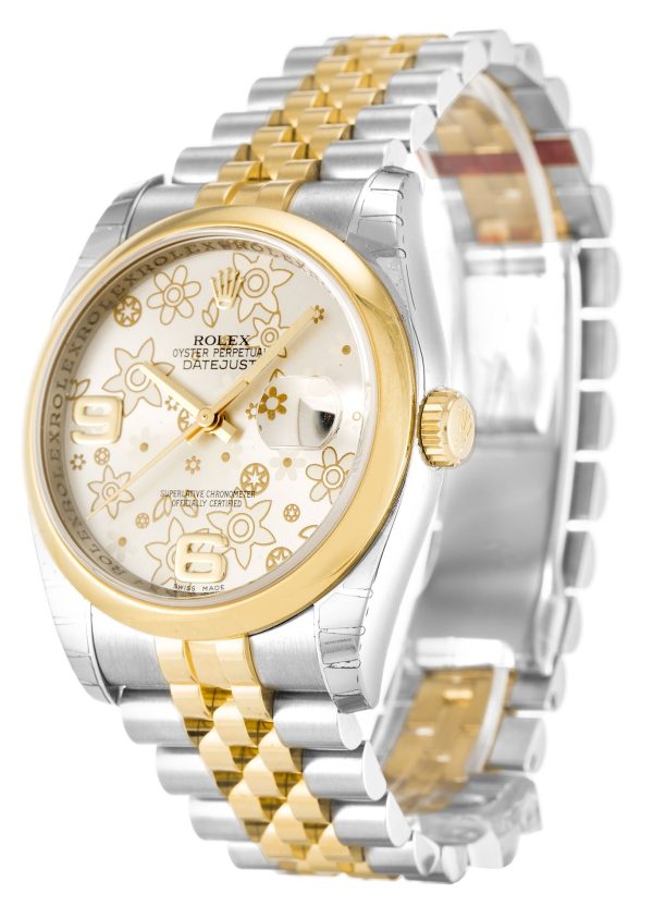 Rolex Datejust Replica 36mm Silver Floral Dial 116203 Luxury Automatic Men's Watch - Image 2