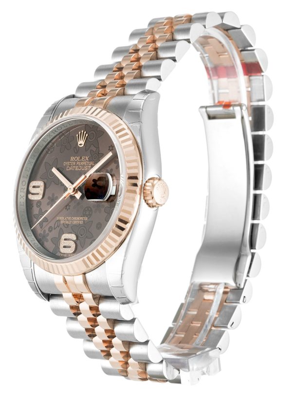 Rolex Datejust Replica 36mm Chocolate Floral Dial 116231 Luxury Automatic Women's Watch - Image 2