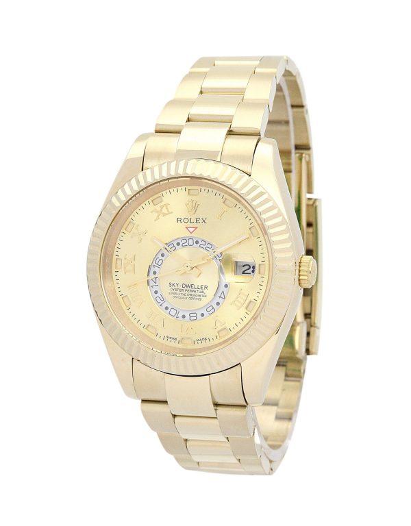 Rolex Sky-Dweller Replica 42mm Champagne Dial 326938 Luxury Men's Watch - Image 2