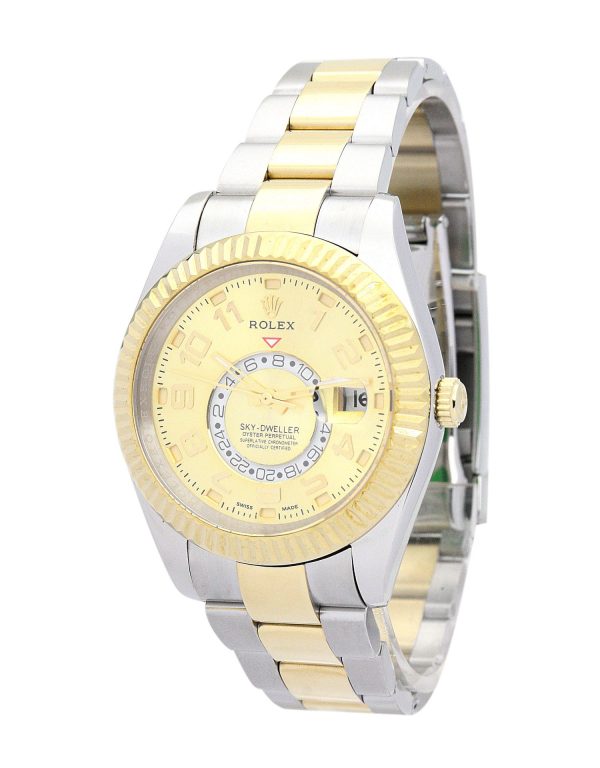 Replica Rolex Sky-Dweller 42mm Gold Dial 326938 - Luxury Men's Watch - Image 2