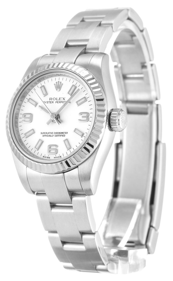 Rolex Oyster Perpetual Replica Lady 26mm White Dial 176234 Luxury Women's Watch - Image 2