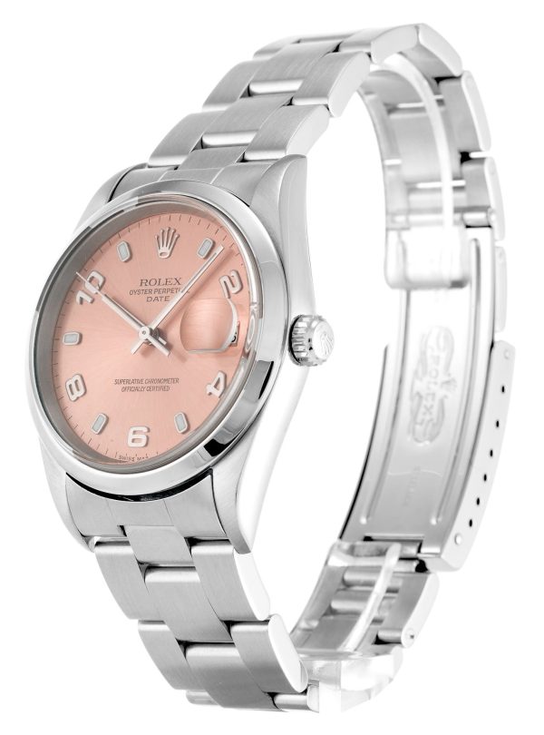 Rolex Oyster Perpetual Date 34mm Salmon Dial Replica High Quality Luxury Automatic Watch for Men - Image 2