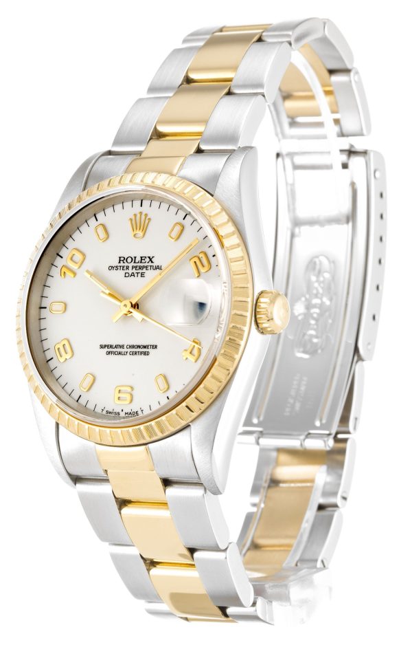 Rolex Oyster Perpetual Date 34mm White Dial Replica - Luxury Men's Watch - Image 2