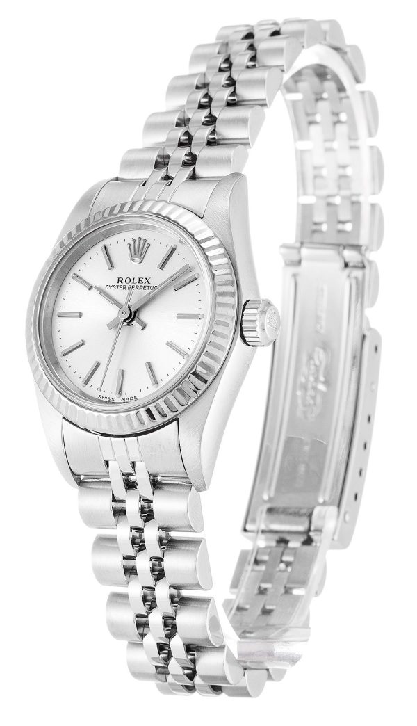 Rolex Oyster Perpetual Replica Lady 26mm Silver Dial Luxury Watch - Image 2