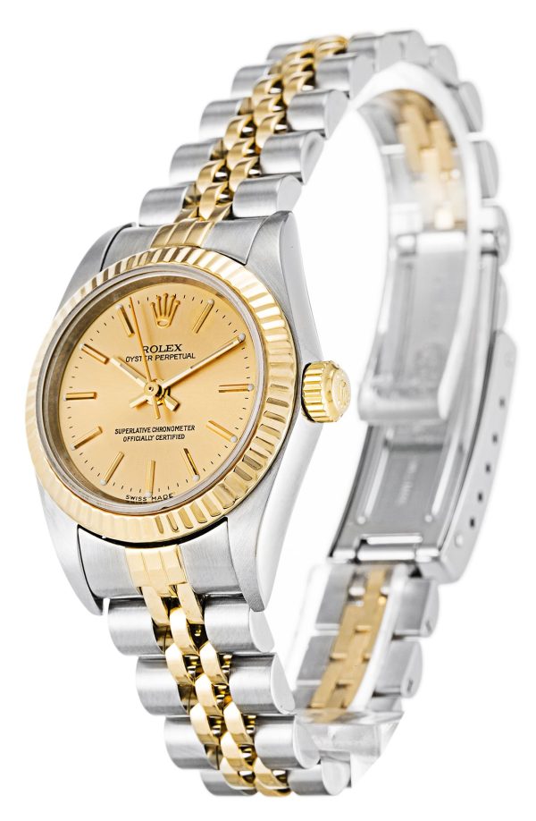Rolex Oyster Perpetual Replica Lady 24mm Gold Dial 76193 Luxury Women's Automatic Watch - Image 2