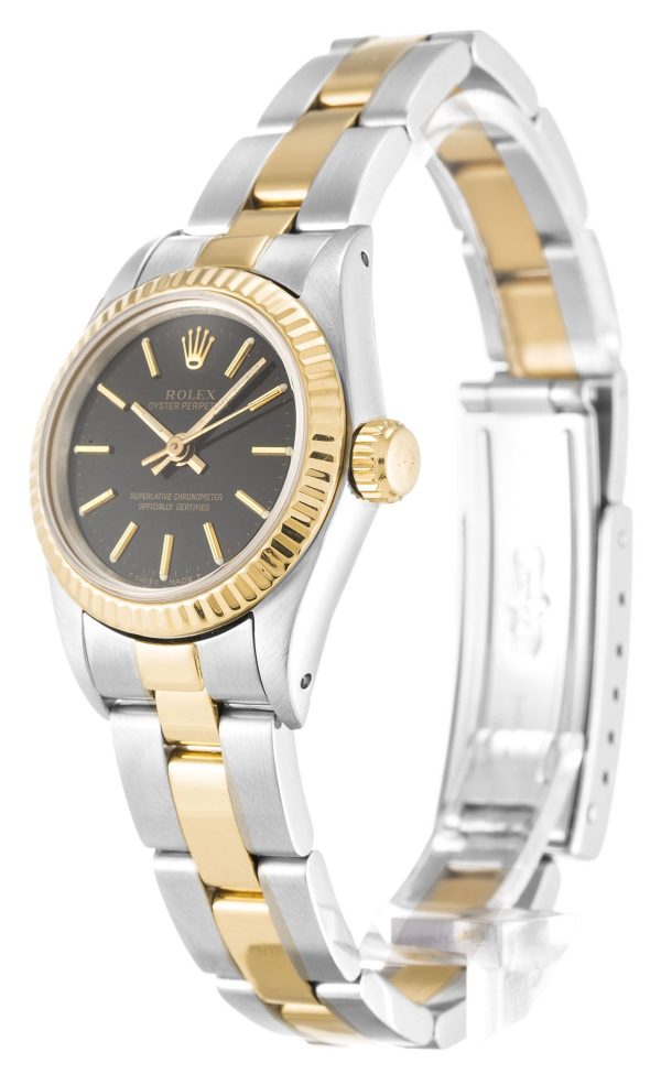 Rolex Oyster Perpetual Replica Lady 24mm Black Dial Luxury Watch - High Quality Automatic Women's Timepiece - Image 2