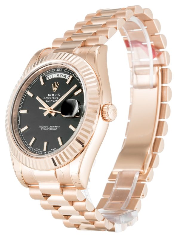 Rolex Day-Date II Replica Luxury Men's Watch 40mm Black Dial 218235-2 High Quality - Image 2