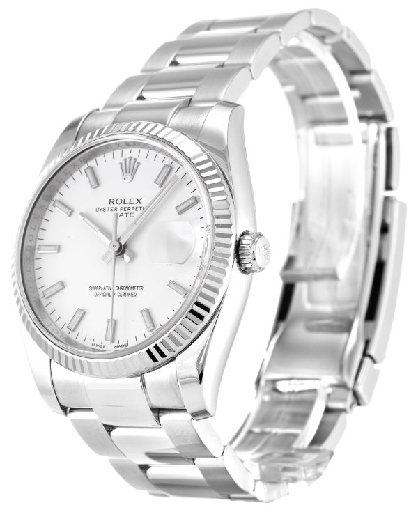 Rolex Oyster Perpetual Date Replica 34mm White Dial Luxury Automatic Watch for Men - Image 2