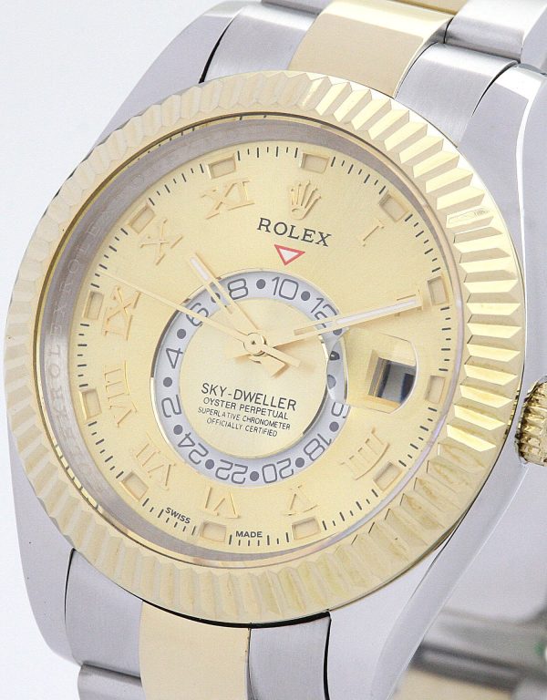 Rolex Replica Sky-Dweller 326938-2 Gold Dial 42mm Luxury Automatic Men's Watch - Image 3
