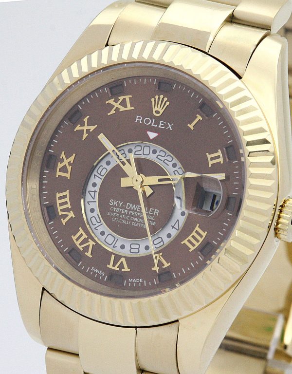 Rolex Sky-Dweller Replica 42mm Brown Dial 326938 Luxury Automatic Men's Watch - Image 3